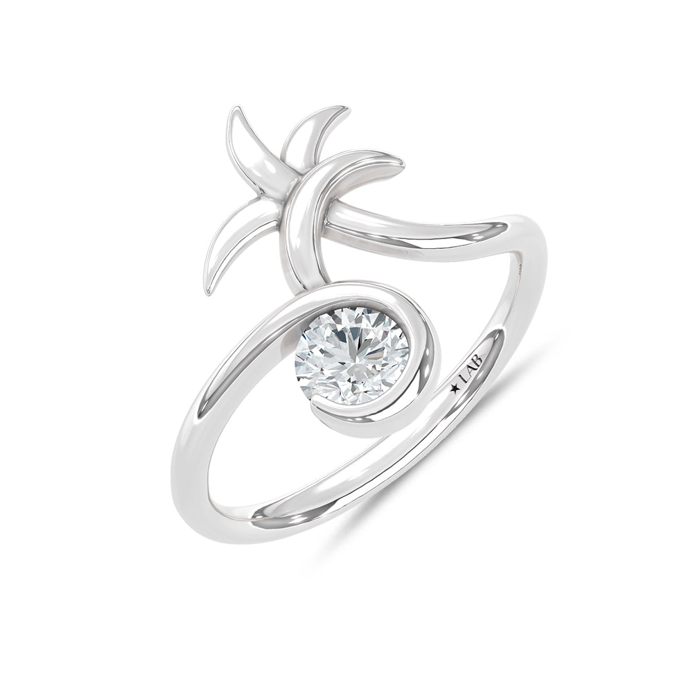 14K White Gold Lab Grown Diamond 1/2 ct. tw. Fashion Ring, top view of the diamonds