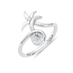 14K White Gold Lab Grown Diamond 1/2 ct. tw. Fashion Ring, top view of the diamonds
