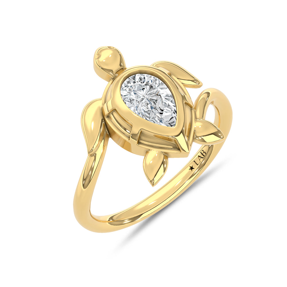 14K Yellow Gold Lab Grown Diamond 3/4 ct. tw. Fashion Ring, top view of the diamonds