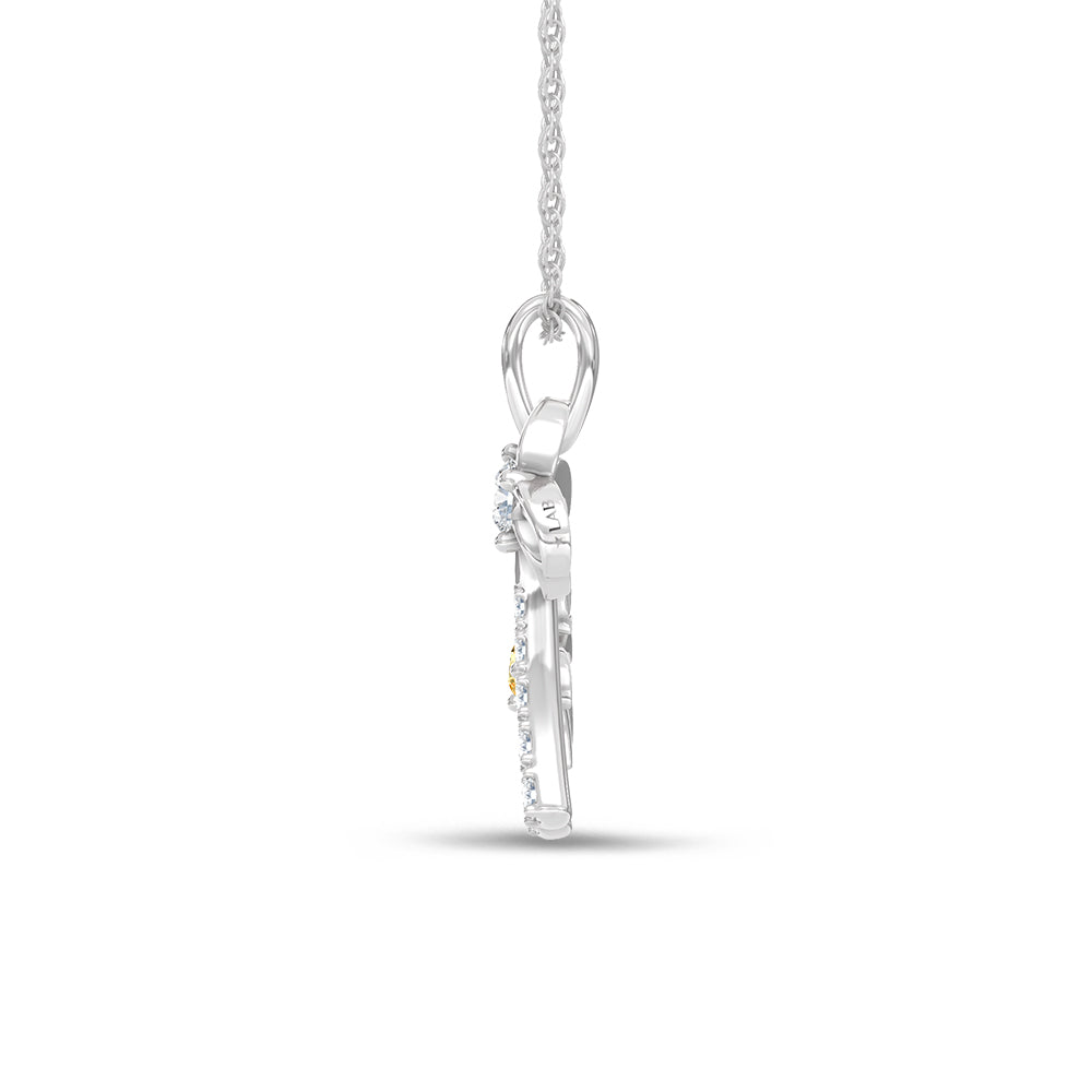 14K White Gold Lab Grown Diamond 1/4 Ct.Tw. Palm Tree Pendant  Picasso Gold & Diamond Jewelry