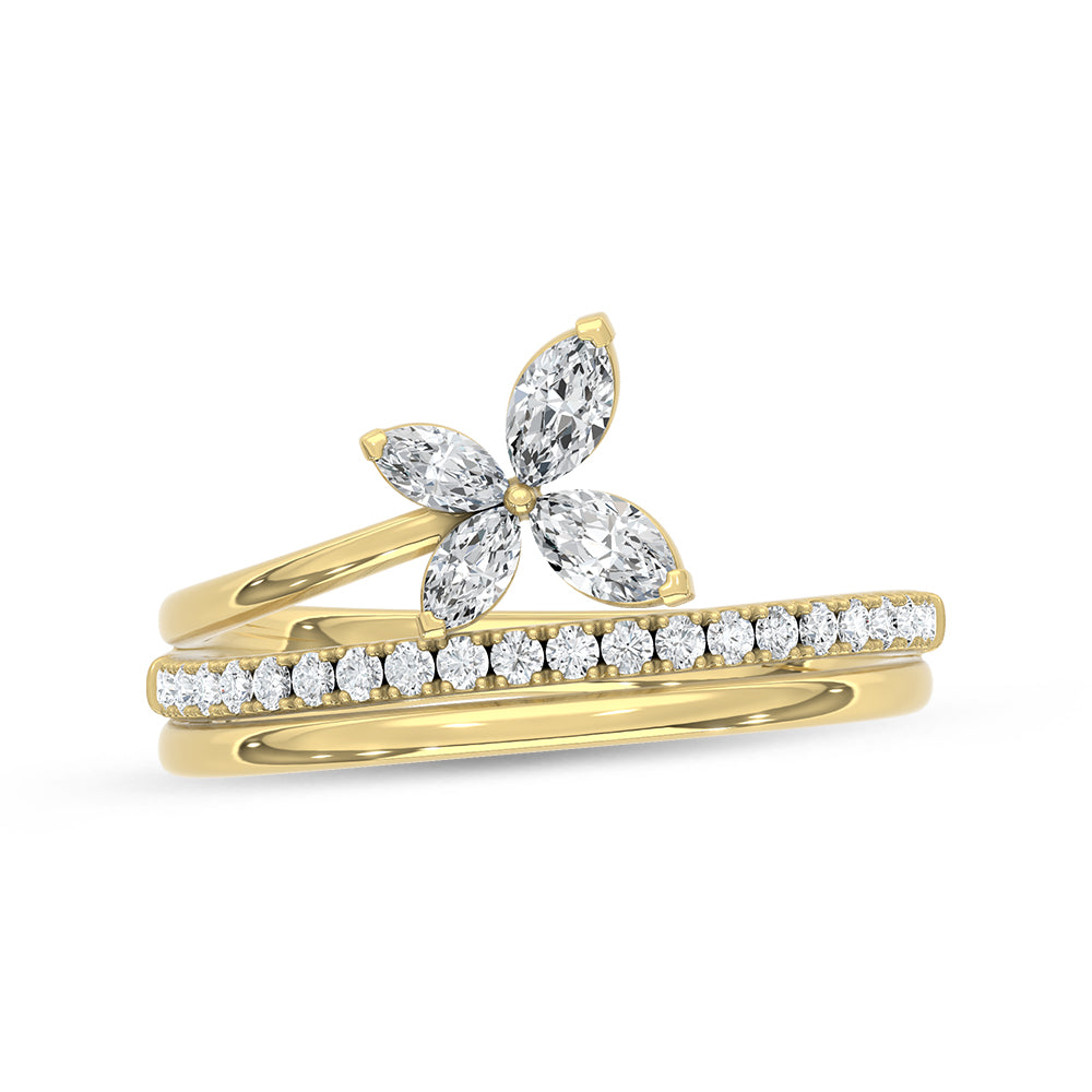 14K Yellow Gold Lab Grown Diamond 1/2 ct. tw. Fashion Ring, third design, side profile view