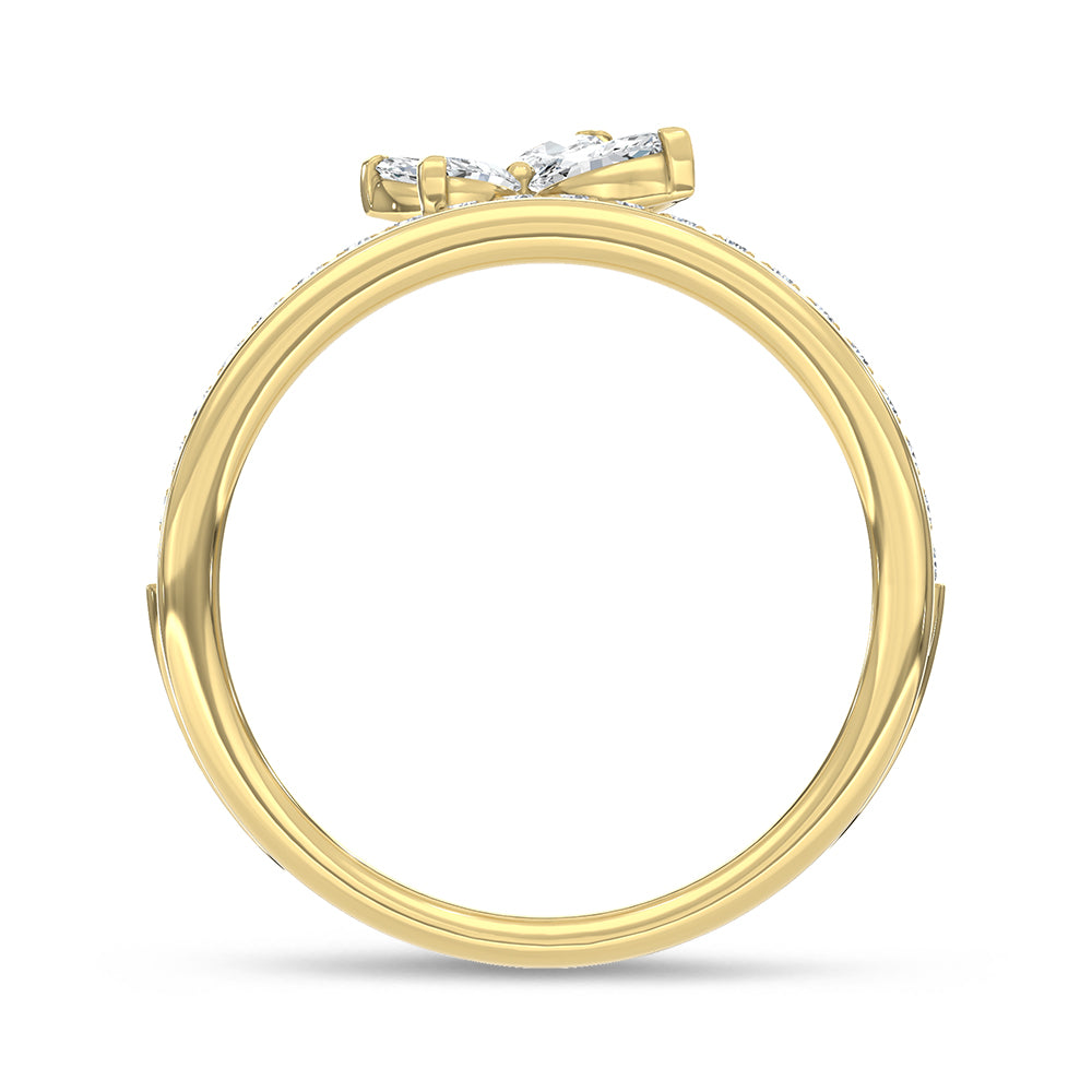 14K Yellow Gold Lab Grown Diamond 1/2 ct. tw. Fashion Ring, third design, close-up of the setting