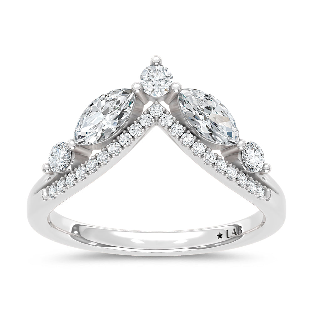 14K White Gold Lab Grown Diamond 3/4 ct. tw. Chevron Band | Picasso Gold & Diamond