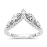 14K White Gold Lab Grown Diamond 3/4 ct. tw. Chevron Band | Picasso Gold & Diamond