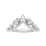 14K White Gold Lab Grown Diamond 3/4 ct. tw. Chevron Band, side profile view showing the band