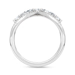 14K White Gold Lab Grown Diamond 3/4 ct. tw. Chevron Band, close-up of the diamond setting