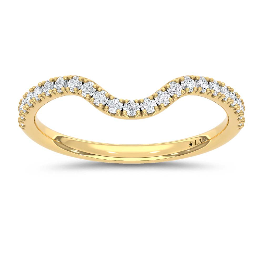 14K Yellow Gold Lab Grown Round Diamond 1/4 ct. tw. Chevron Band | Picasso Gold & Diamond