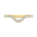 14K Yellow Gold Lab Grown Round Diamond 1/4 ct. tw. Chevron Band, side profile view showing the band