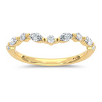 14K Yellow Gold Lab Grown Marquise and Round Diamond 1/3 ct. tw. Chevron Band | Picasso Gold & Diamond