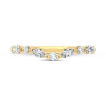 14K Yellow Gold Lab Grown Marquise and Round Diamond 1/3 ct. tw. Chevron Band, side profile view showing the band