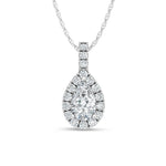 10K White Gold lab-grown diamond 5/8 ct.tw. fashion pendant, front view.