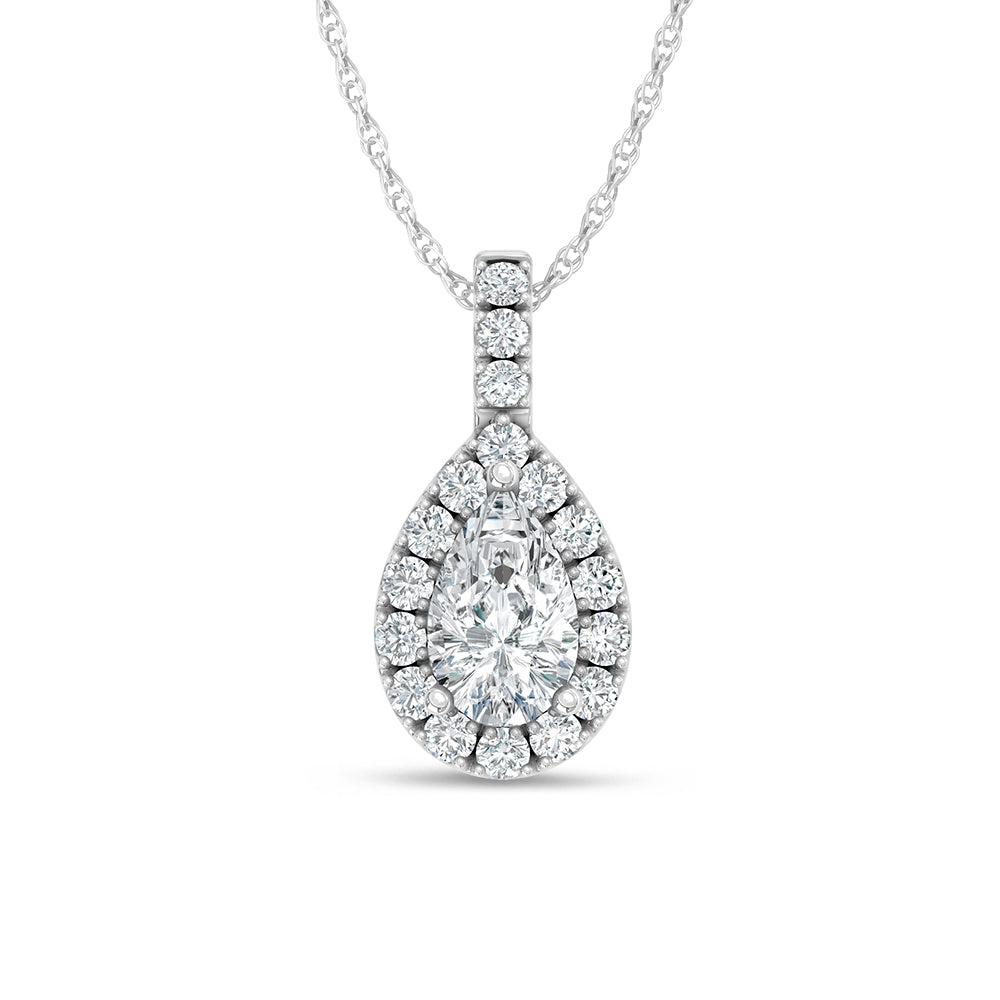 10K White Gold lab-grown diamond 5/8 ct.tw. fashion pendant, front view.