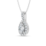 10K White Gold lab-grown diamond 5/8 ct.tw. fashion pendant, close-up detail shot.