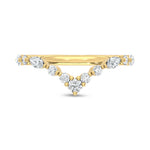 14K Yellow Gold Lab Grown Diamond 3/8 ct. tw. Chevron Band, side profile view showing the band