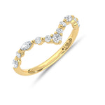 14K Yellow Gold Lab Grown Diamond 3/8 ct. tw. Chevron Band, top view of the diamonds