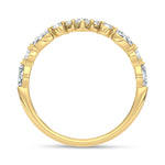 14K Yellow Gold Lab Grown Diamond 3/8 ct. tw. Chevron Band, close-up of the diamond setting