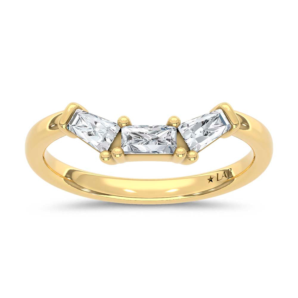 14K Yellow Gold Lab Grown Diamond 3/8 ct. tw. Chevron Band | Picasso Gold & Diamond