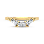 14K Yellow Gold Lab Grown Diamond 3/8 ct. tw. Chevron Band, side profile view showing the band