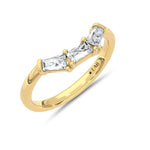 14K Yellow Gold Lab Grown Diamond 3/8 ct. tw. Chevron Band, top view of the diamonds