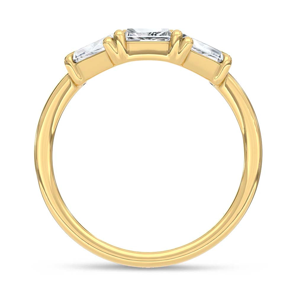 14K Yellow Gold Lab Grown Diamond 3/8 ct. tw. Chevron Band, close-up of the diamond setting
