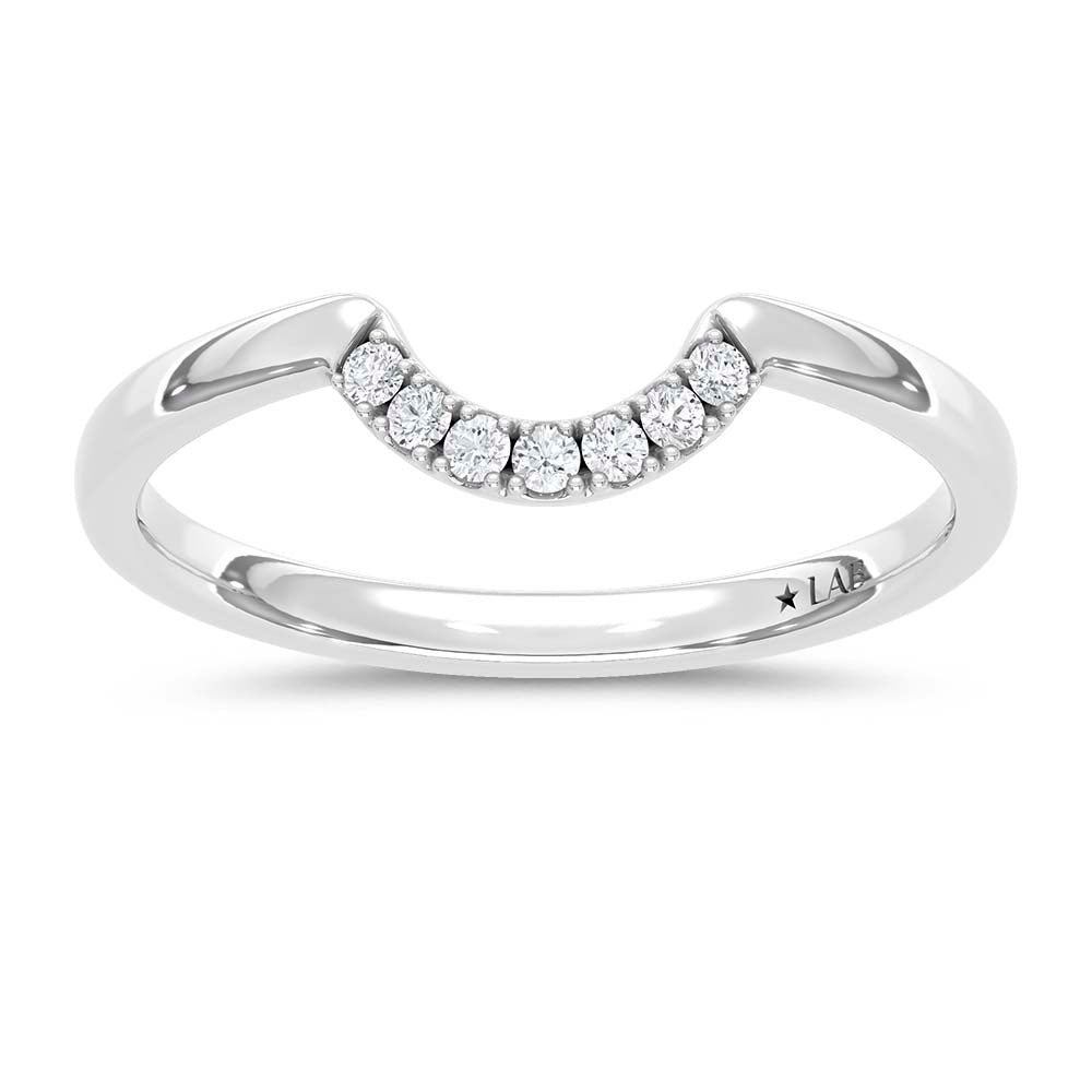 14K White Gold Lab Grown Round Diamond 1/20 ct. tw. Chevron Band | Picasso Gold & Diamond