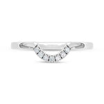 14K White Gold Lab Grown Round Diamond 1/20 ct. tw. Chevron Band, side profile view showing the band