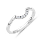 14K White Gold Lab Grown Round Diamond 1/20 ct. tw. Chevron Band, top view of the diamonds