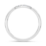 14K White Gold Lab Grown Round Diamond 1/20 ct. tw. Chevron Band, close-up of the diamond setting