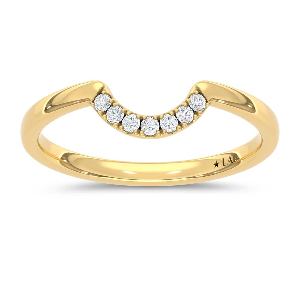 14K Yellow Gold Lab Grown Round Diamond 1/20 ct. tw. Chevron Band | Picasso Gold & Diamond