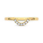 14K Yellow Gold Lab Grown Round Diamond 1/20 ct. tw. Chevron Band, side profile view showing the band