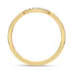 14K Yellow Gold Lab Grown Round Diamond 1/20 ct. tw. Chevron Band, close-up of the diamond setting