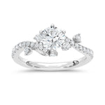 14K White Gold IGI-certified lab-grown diamond 1 3/8 ct.tw. round-shape engagement ring, front view | Picasso Gold & Diamond Jewelry.