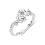 14K White Gold IGI-certified lab-grown diamond 1 3/8 ct.tw. round-shape engagement ring, side profile view.