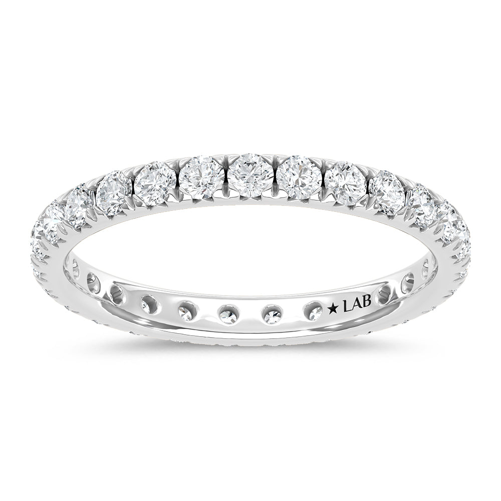 14K White Gold Lab Grown Diamond 1 ct. tw. Round Shape Anniversary Band | Picasso Gold & Diamond