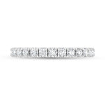 14K White Gold Lab Grown Diamond 1 ct. tw. Round Shape Anniversary Band, side profile view showing the band