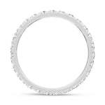 14K White Gold Lab Grown Diamond 1 ct. tw. Round Shape Anniversary Band, close-up of the diamond setting