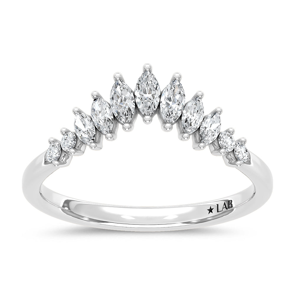14K White Gold Lab Grown Diamond 1/3 ct. tw. Chevron Band | Picasso Gold & Diamond