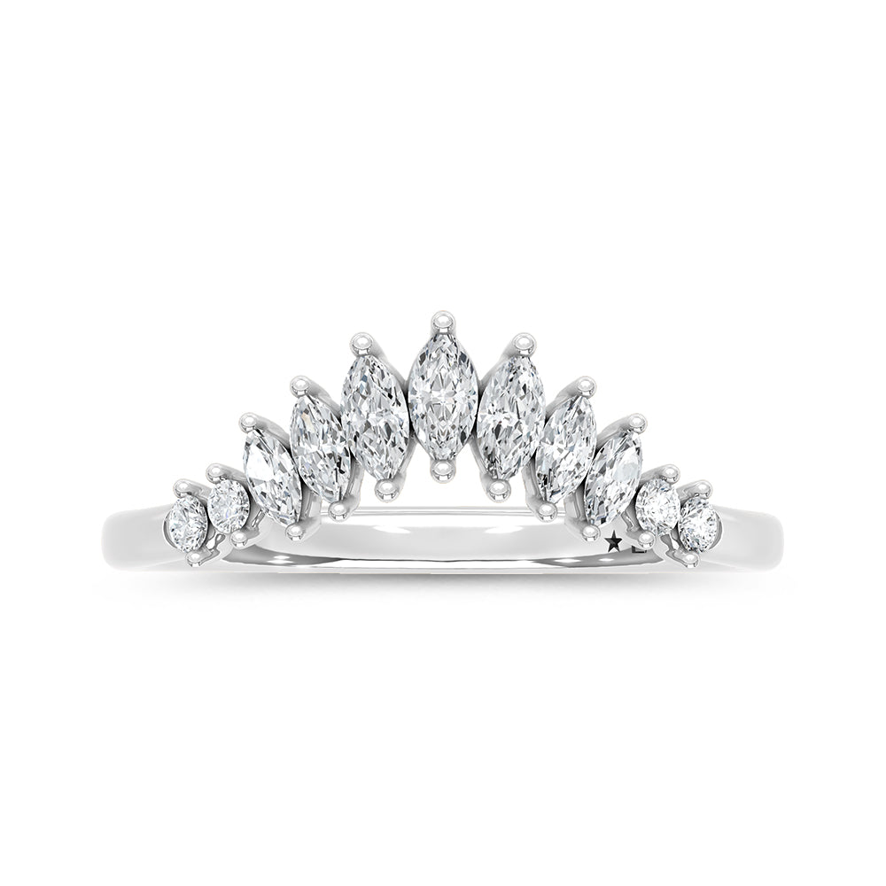 14K White Gold Lab Grown Diamond 1/3 ct. tw. Chevron Band, side profile view showing the band