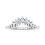 14K White Gold Lab Grown Diamond 1/3 ct. tw. Chevron Band, side profile view showing the band