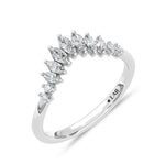 14K White Gold Lab Grown Diamond 1/3 ct. tw. Chevron Band, top view of the diamonds