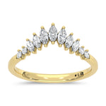 14K Yellow Gold Lab Grown Diamond 1/3 ct. tw. Chevron Band, side profile view showing the band