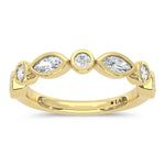 14K Yellow Gold Lab Grown Diamond 3/4 ct. tw. Fashion Band, top view of the diamonds