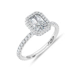 14K White Gold lab-grown diamond 1 5/8 ct.tw. elongated radiant-cut engagement ring, side profile view.
