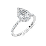 14K White Gold lab-grown diamond 1 5/8 ct.tw. pear-shape engagement ring, side profile view.