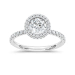 14K White Gold lab-grown diamond 1 5/8 ct.tw. round-shape engagement ring, front view.