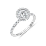 14K White Gold lab-grown diamond 1 5/8 ct.tw. round-shape engagement ring, side profile view.