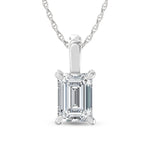 10K White Gold lab-grown diamond 3/8 ct.tw. fashion pendant, front view.