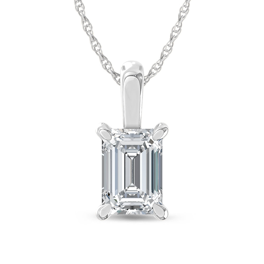 10K White Gold lab-grown diamond 3/8 ct.tw. fashion pendant, front view.