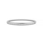 14k White Gold diamond bangle, featuring 1.49 CTW lab grown diamond, in a round cut, close-up detail shot.