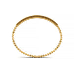Diamond bangle in 14k Yellow Gold, featuring 1.49 CTW lab grown diamond, worn lifestyle shot, shipped free across the USA.